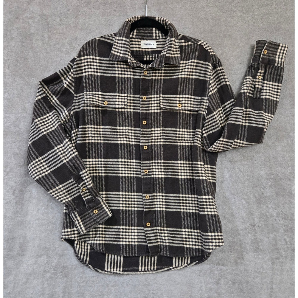Taylor Stitch Plaid Flannel Shirt Men 44 XL Heritage Rugged Cabincore Outdoor